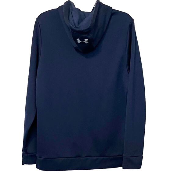 UNDER ARMOUR HOODIE SWEATSHIRT, WOMENS, SP, NAVY BLUE, LONG SLEEVES HAND WARMER - Picture 3 of 11